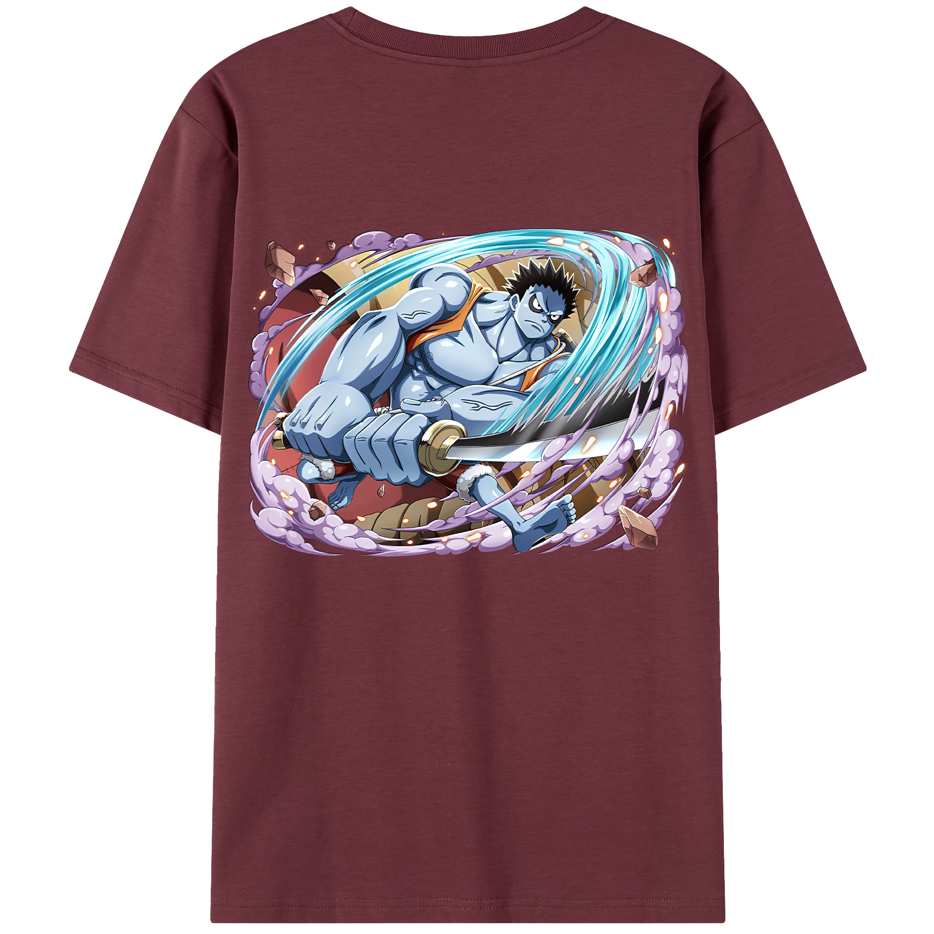 ワンピース モンキー・D・ルフィ ONE PIECE Monkey D. Luffy 綿100％半袖Tシャツ（背面プリント）